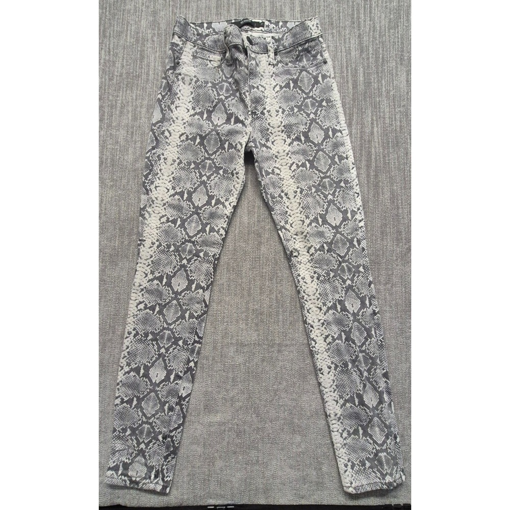Hudson skinny gray silver snake print jeans/pants Size 27 punk grunge women USA